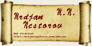 Mrđan Nestorov vizit kartica
